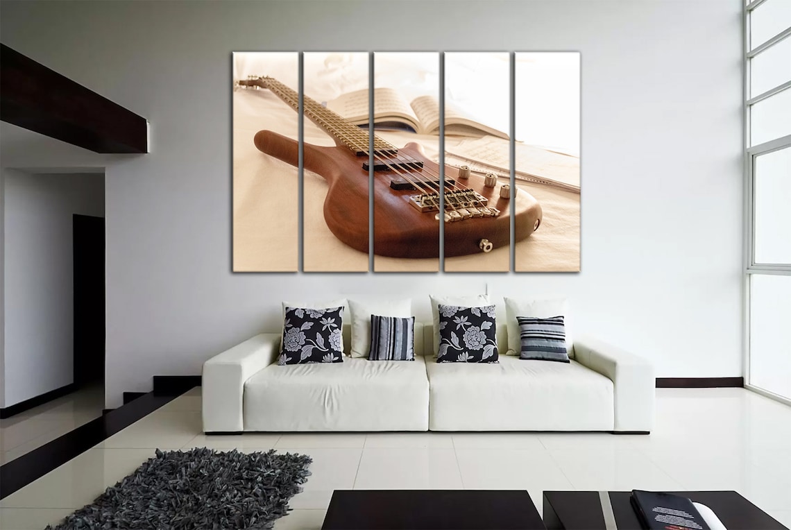 Guitar wall art Guitar canvas print Musical instrument canvas Etsy