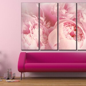 Peony Canvas Wall Art Pink Wall Decor Peony Wall Art Abstract Wall Art ...