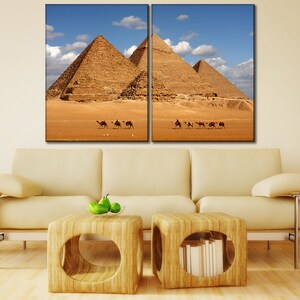 Pyramids of Egypt Canvas Wall Art Pyramid in Desert Wall Art Egypt Wall ...