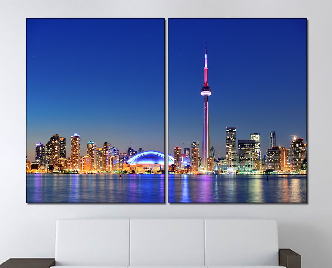 Toronto wall art Cityscape wall decor Toronto from lake Etsy