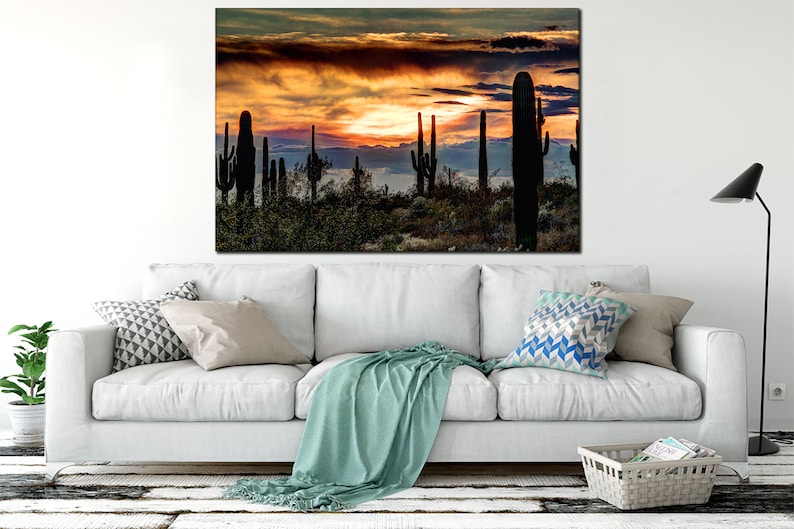 Sonoran desert canvas wall art Desert wall art Landscape art | Etsy