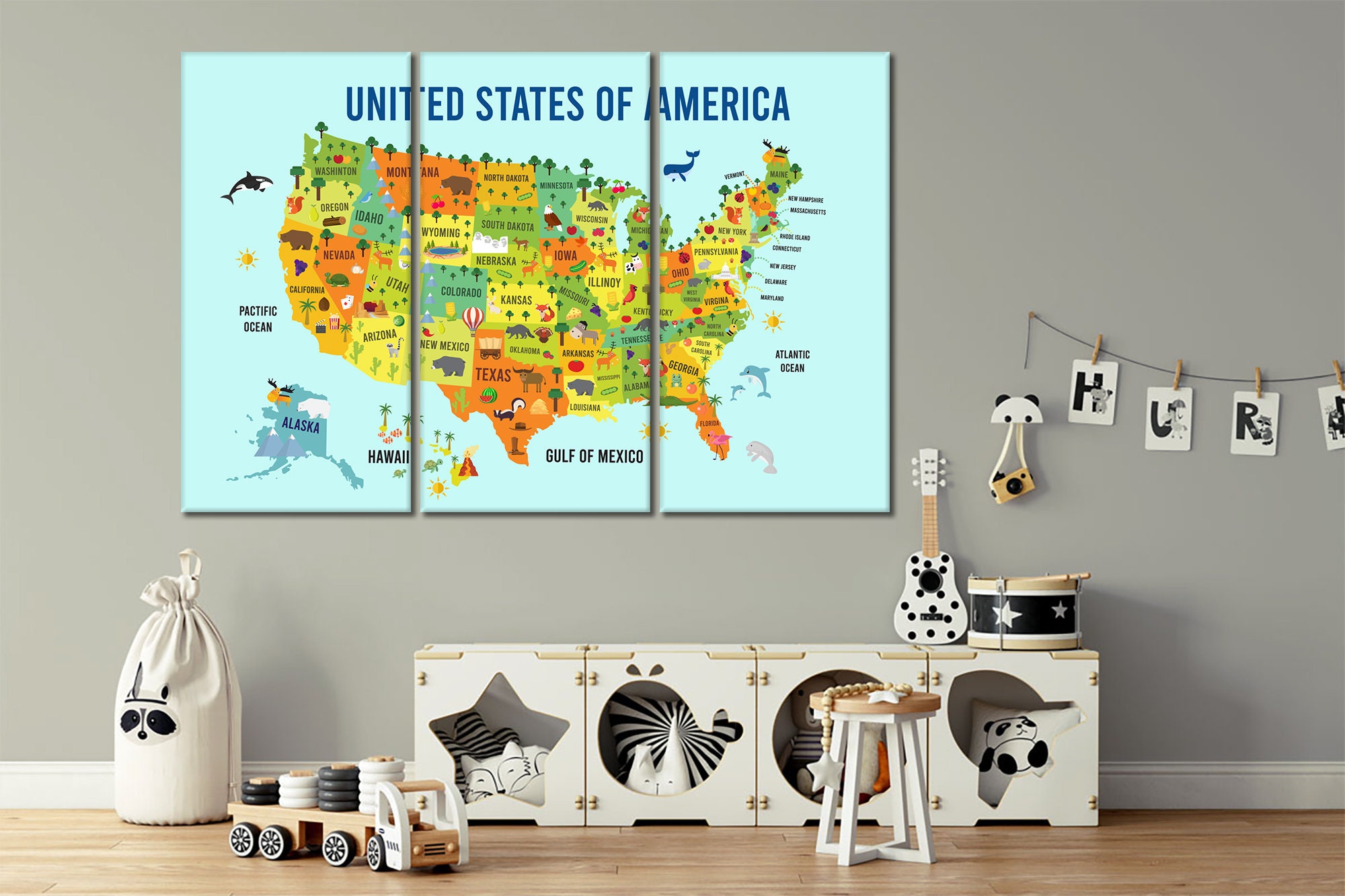 United States Map Wall Mural