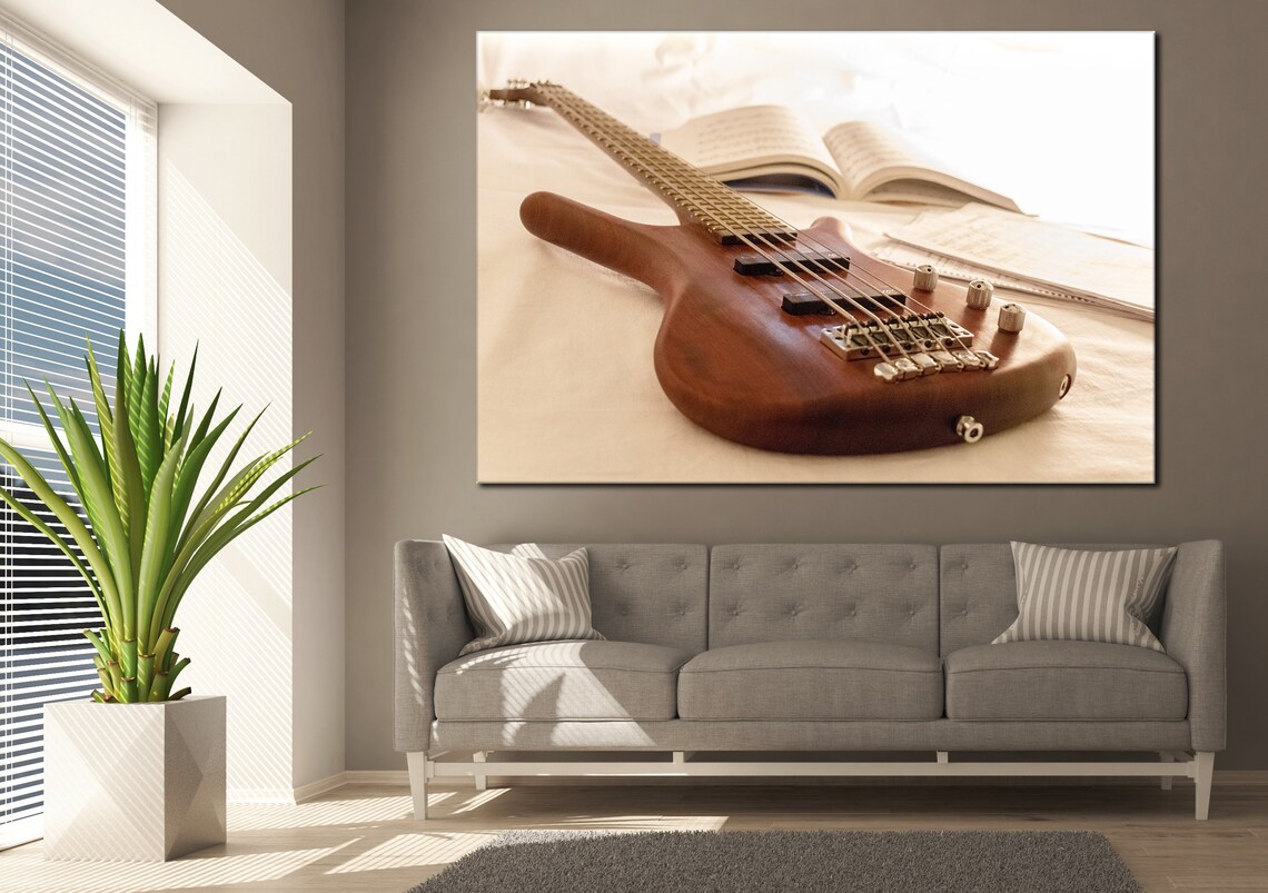 Guitar wall art Guitar canvas print Musical instrument canvas Etsy
