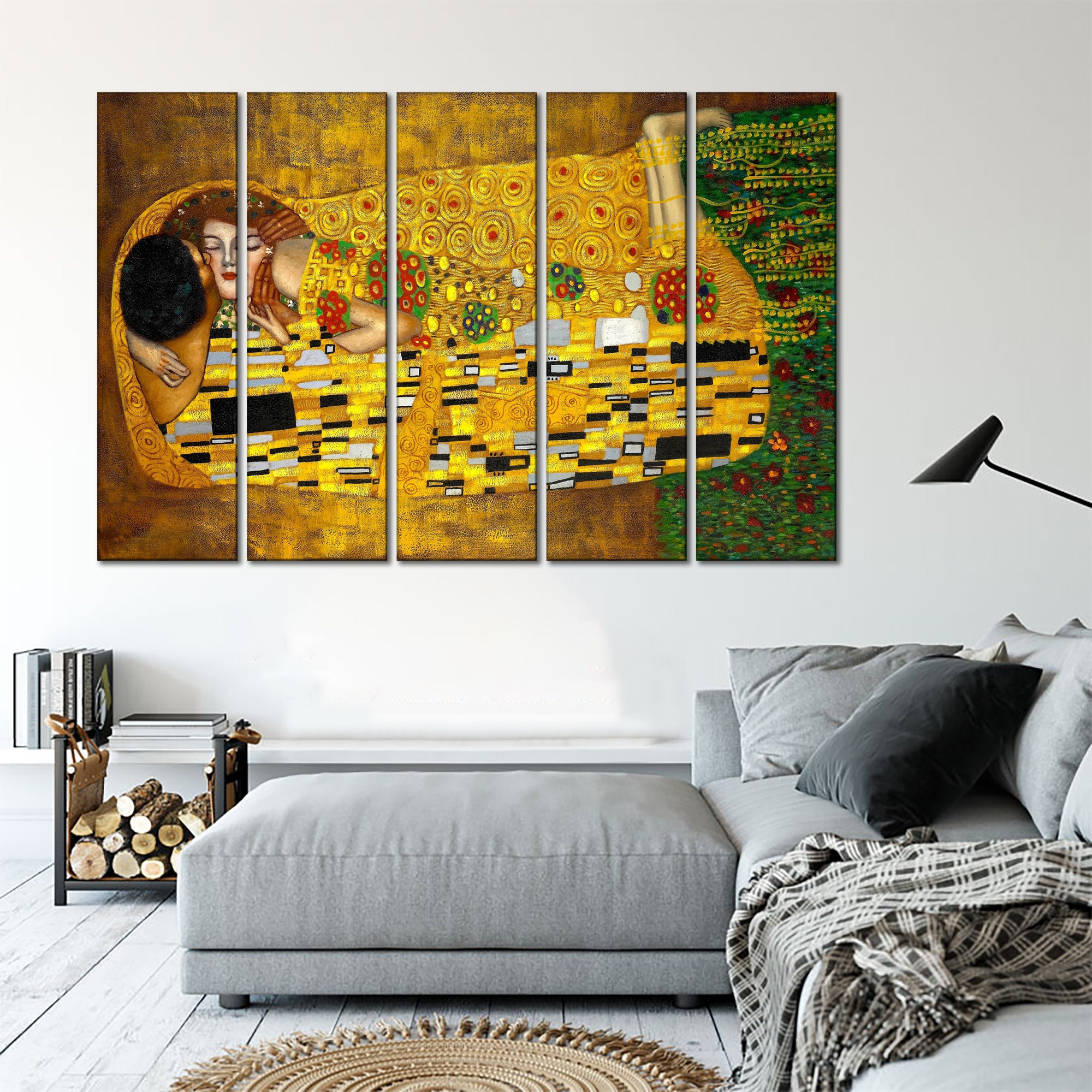 Gustav Klimt Art Print - the Kiss Canvas Wall Art Sleeping Woman Wall ...