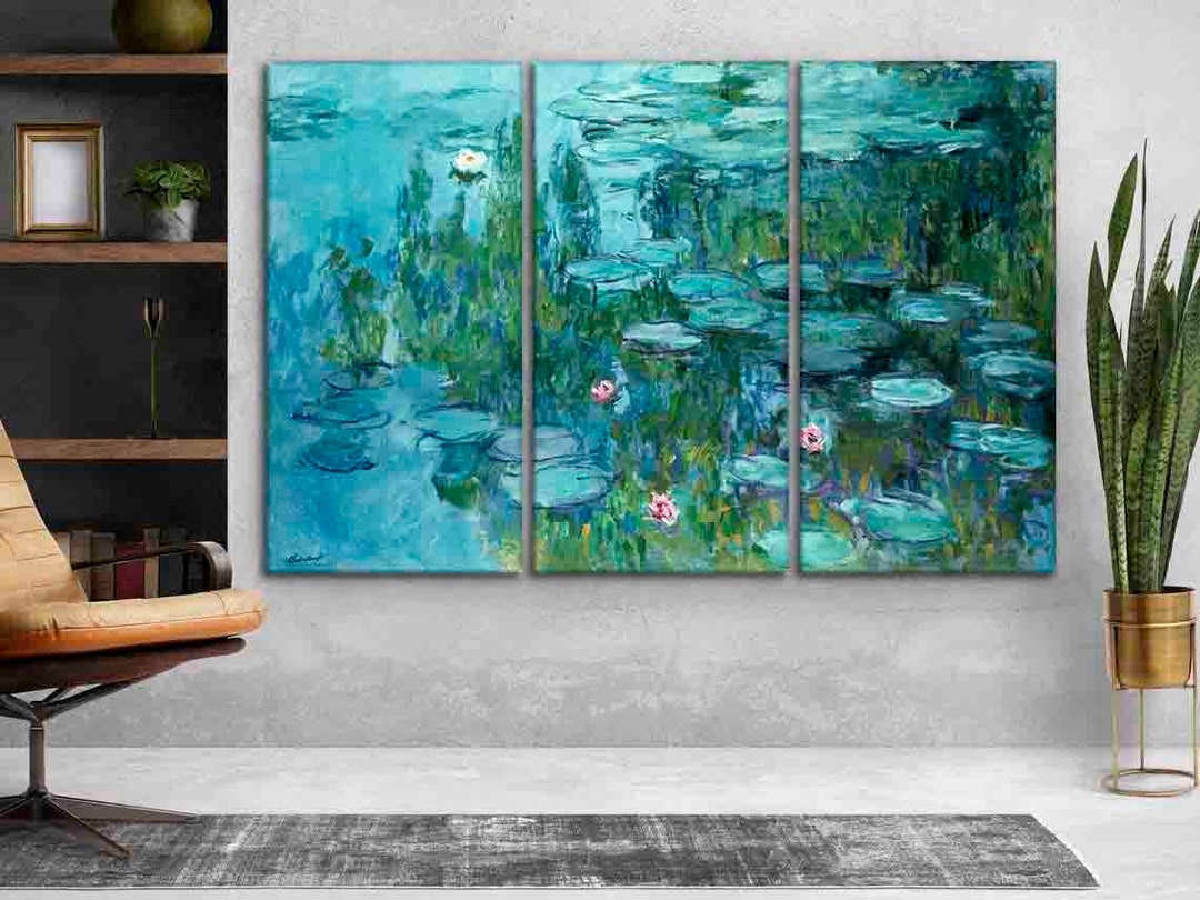 Water Lily - Claude Monet Canvas Wall Art - Reproduction Claude Monet ...