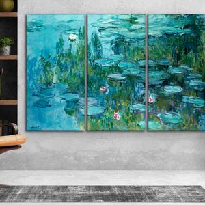 Water Lily - Claude Monet canvas wall art - Reproduction Claude Monet wall art Oil on canvas print