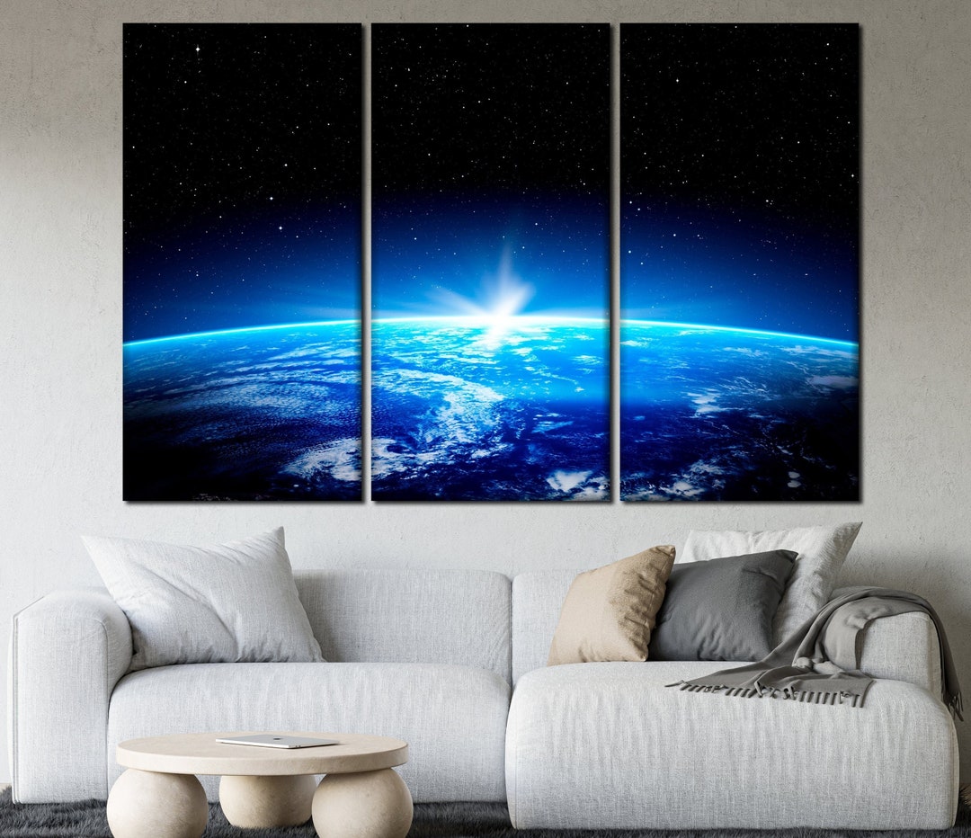 Sunrise From Space Wall Art Earth From Space Canvas Print Outer Space