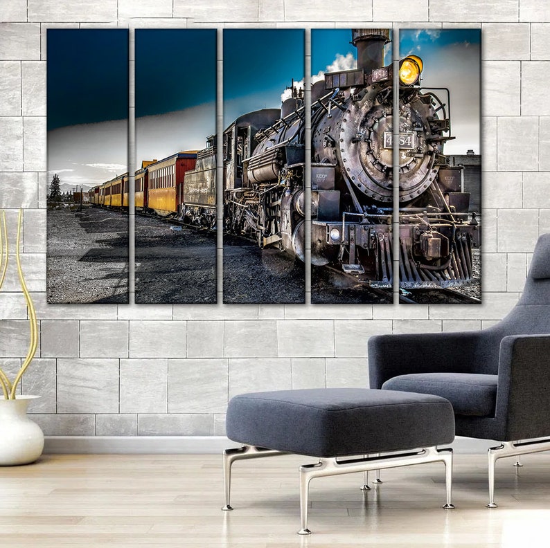 Train Wall Art Steam Old Train Canvas Wall Art Etsy