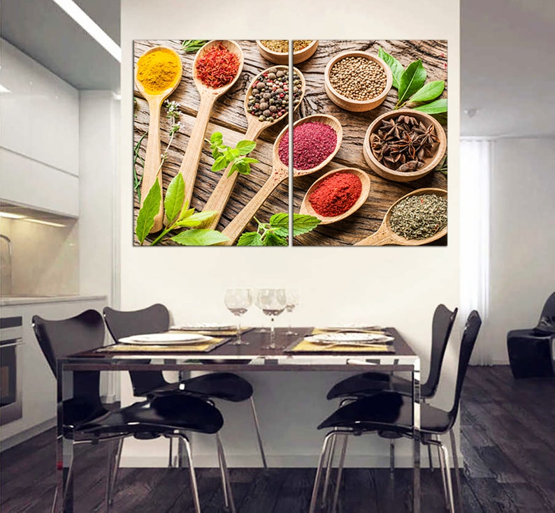 Spice wall art Kitchen Large dine room wall art Kitchen wall Etsy