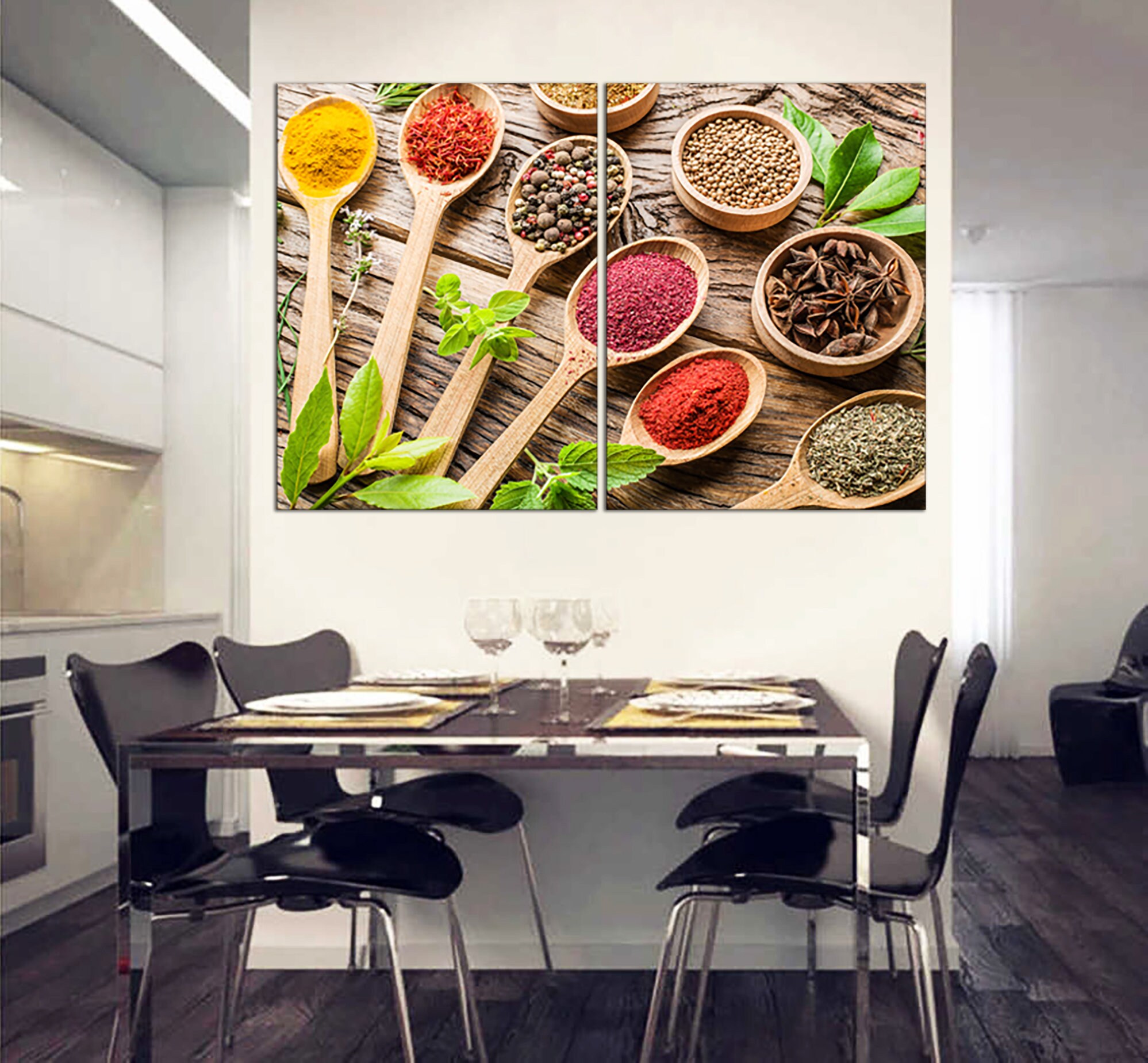 Spice wall art Kitchen Large dine room wall art Kitchen wall Etsy
