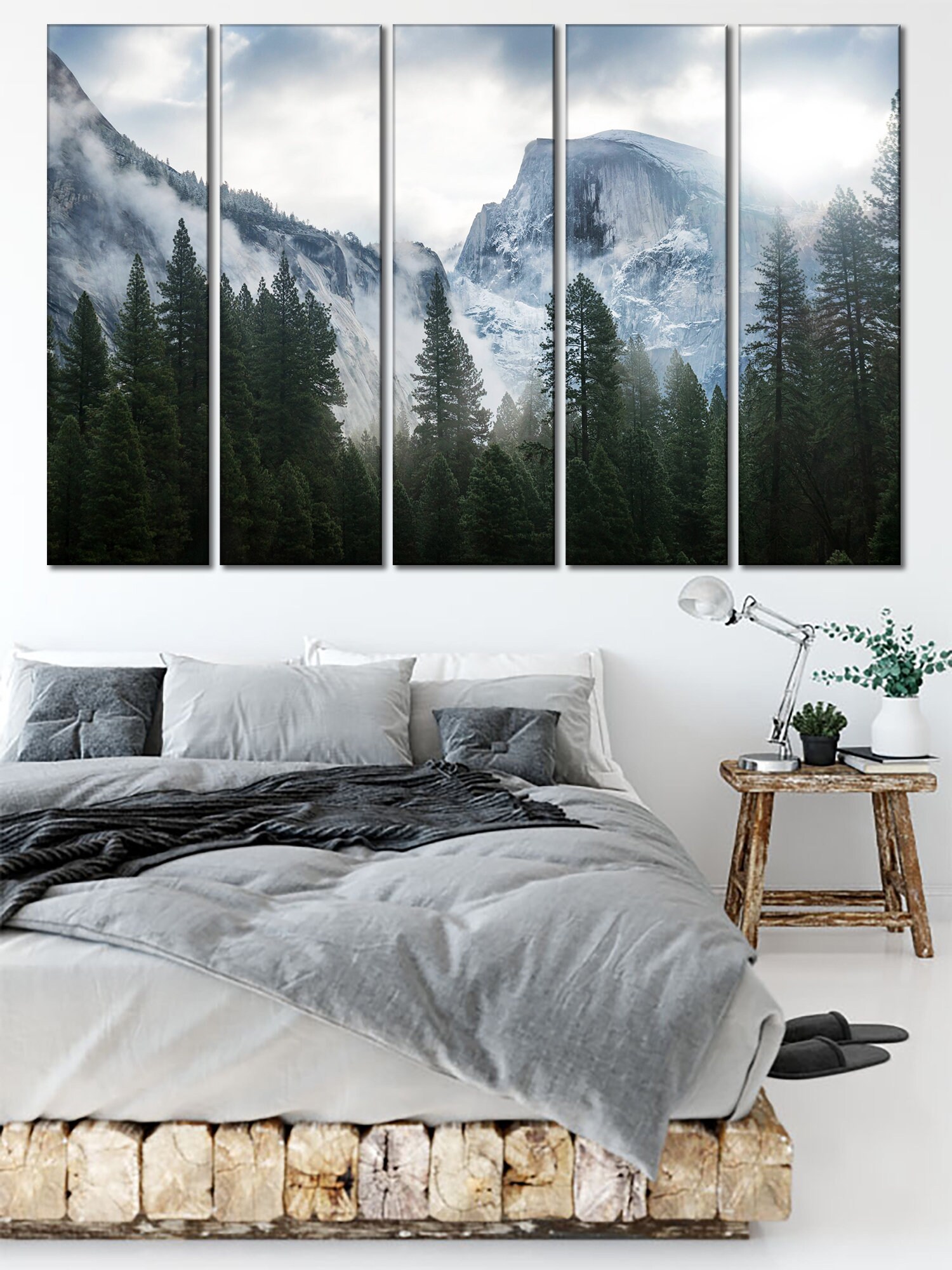 Foggy Forest Wall Art Forest Wall Art Fog in Mountains Canvas Print ...