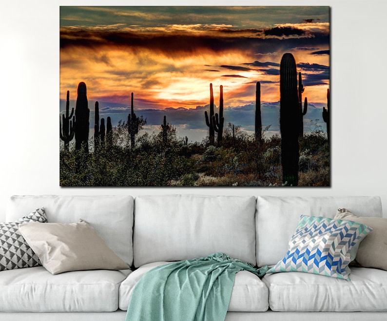 Sonoran desert canvas wall art Desert wall art Landscape art | Etsy