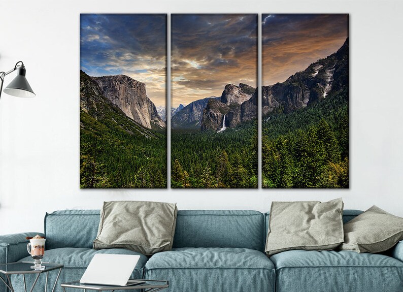 Yosemite wall art Yosemite canvas art Mountains canvas wall Etsy