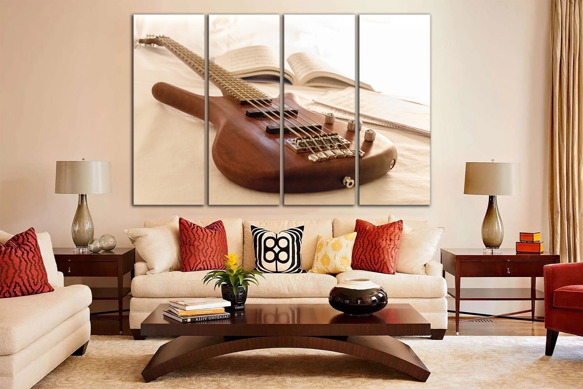 Guitar wall art Guitar canvas print Musical instrument canvas Etsy