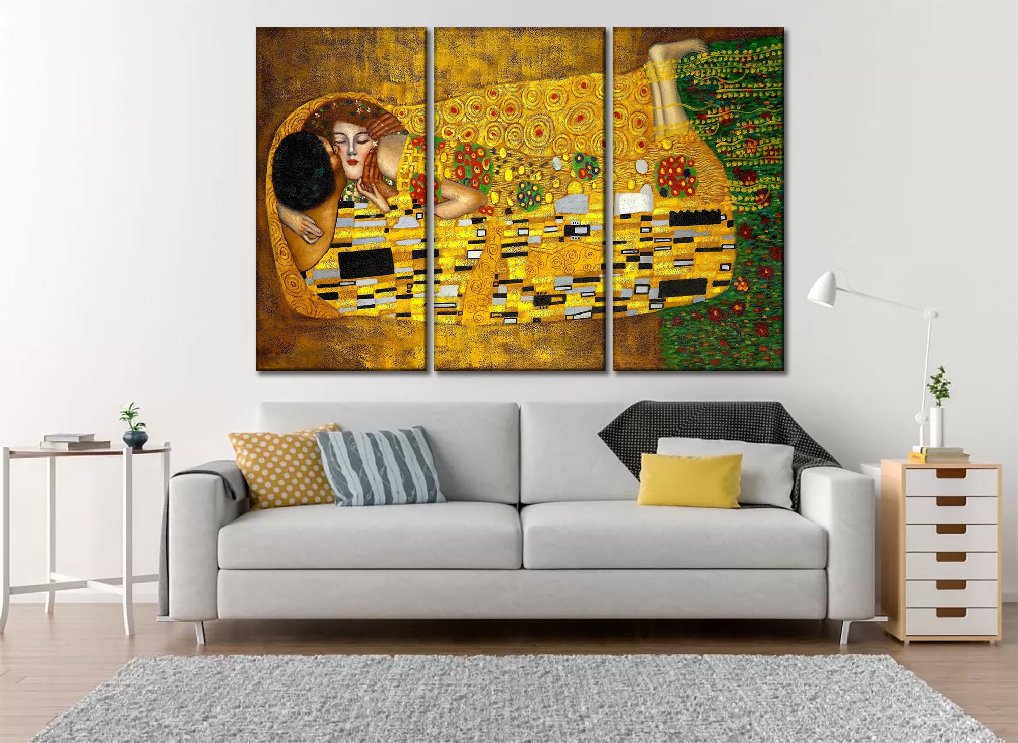 Gustav Klimt Art Print the Kiss Canvas Wall Art Sleeping | Etsy