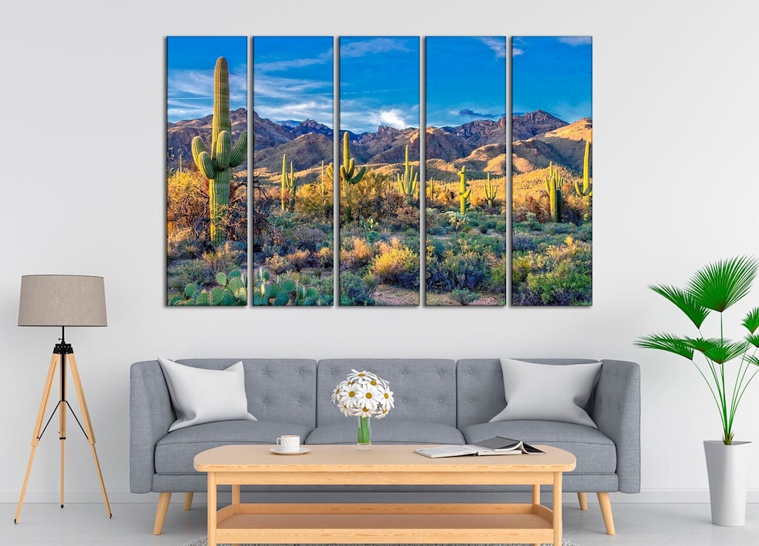 Arizona Desert Canvas Wall Art Farmhouse Wall Decor Wall Art Cactus Canvas Nature Wall Art