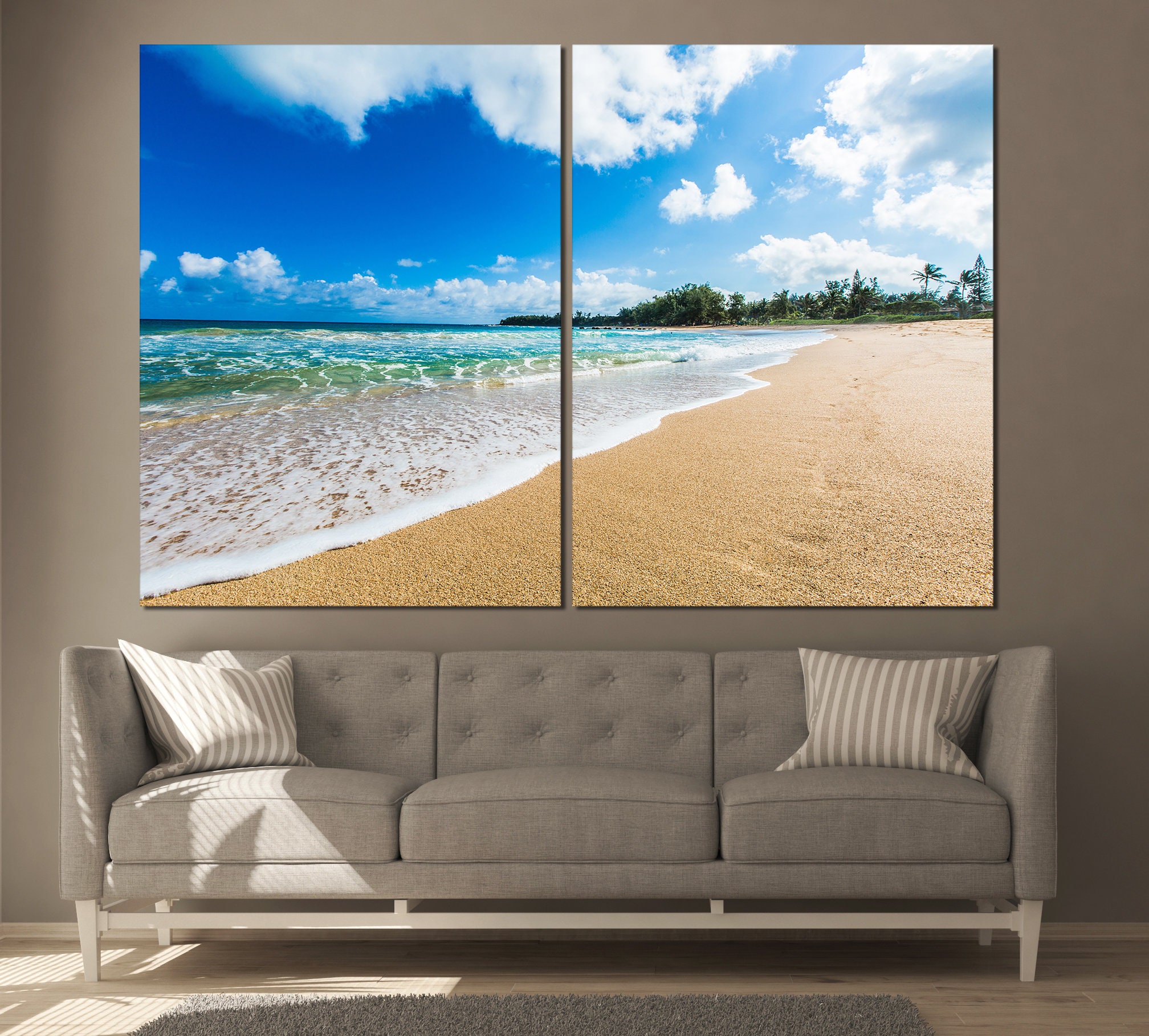 Beach wall art Beach canvas art Ocean print Beach canvasr Etsy