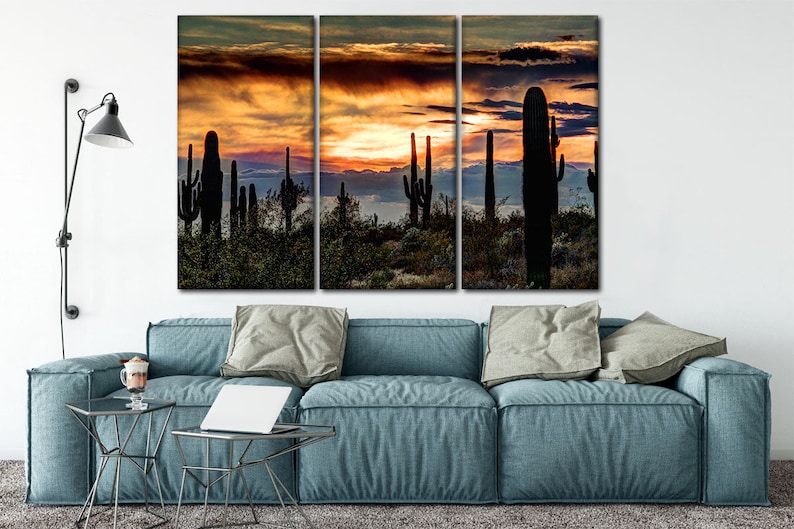 Sonoran desert canvas wall art Desert wall art Landscape art | Etsy