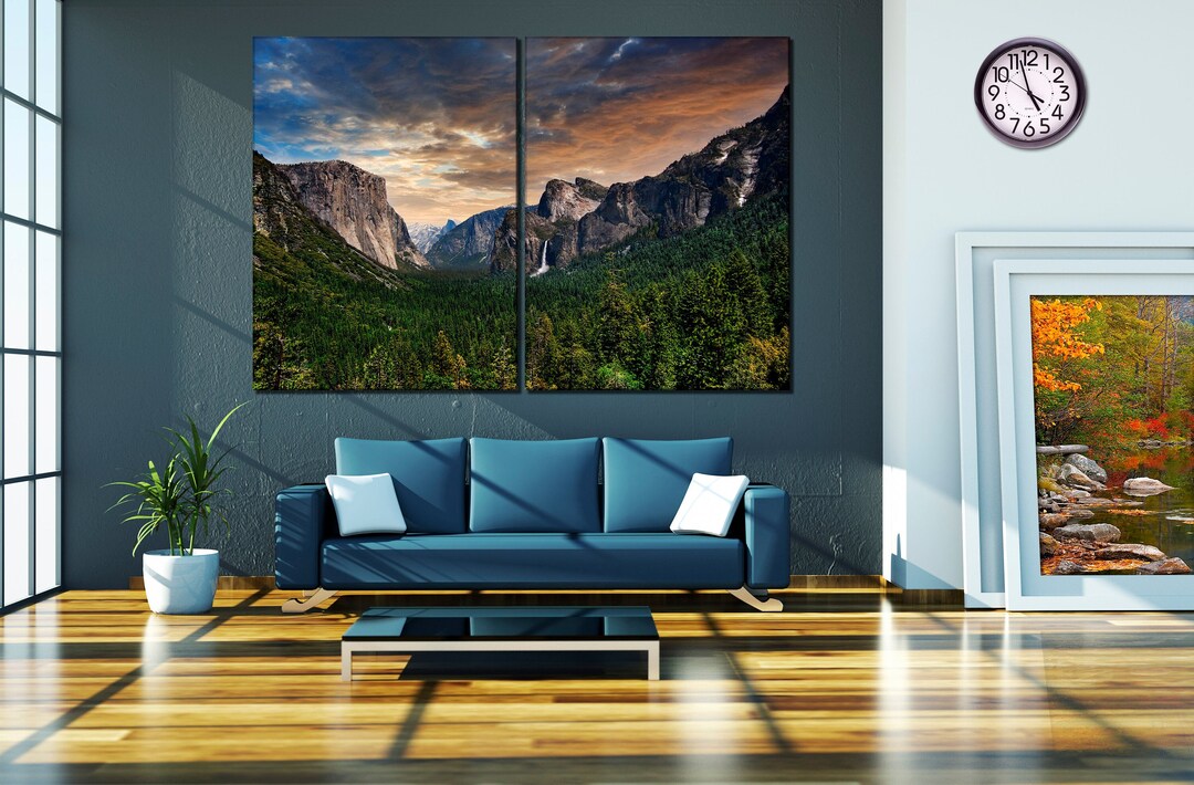 Yosemite Canvas Wall Art Mountains Canvas Print Ei Capitan Canvas Yosemite Park Artwork Forest