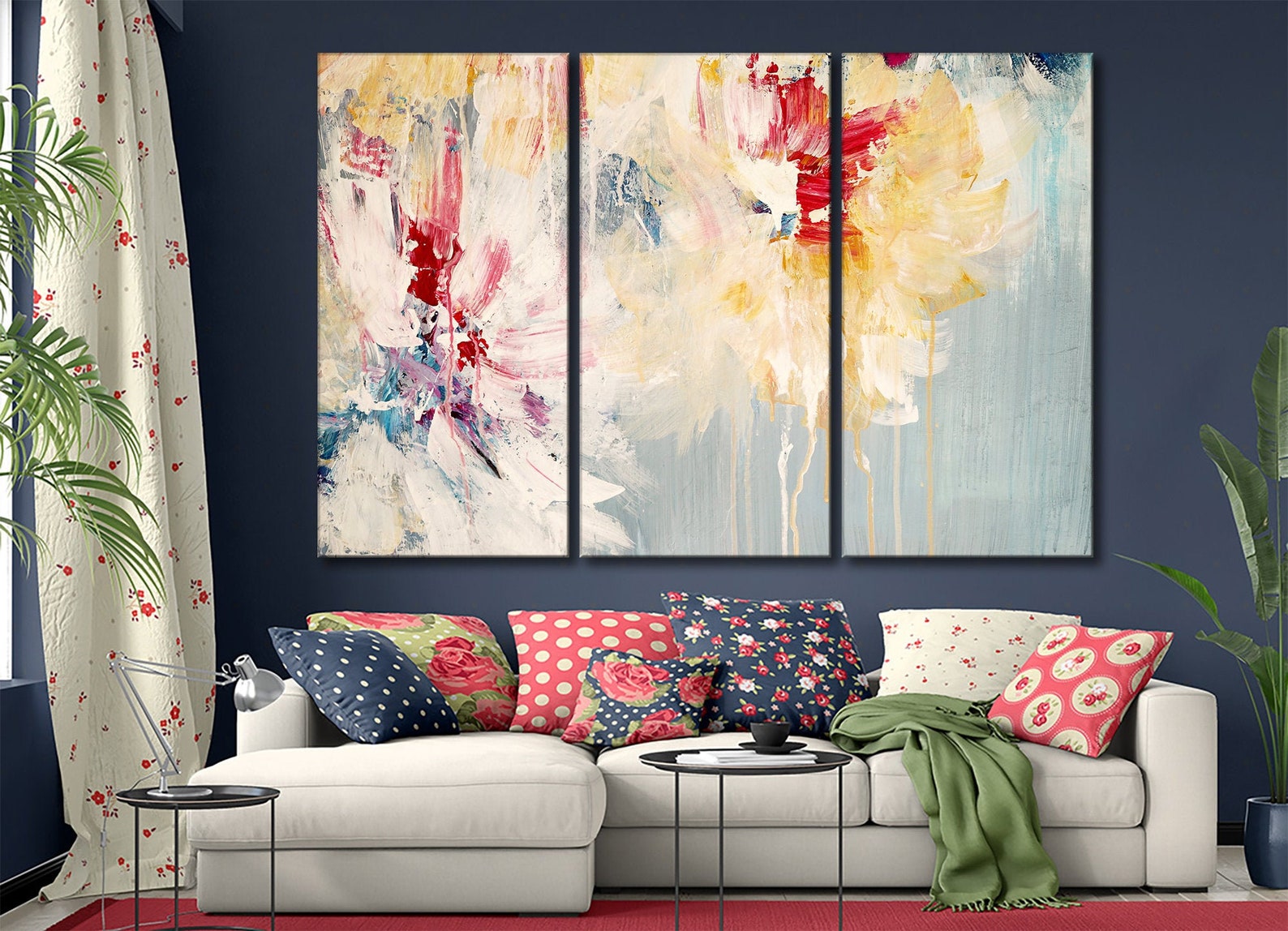 Floral abstract canvas wall art Oil painting on canvas print ...