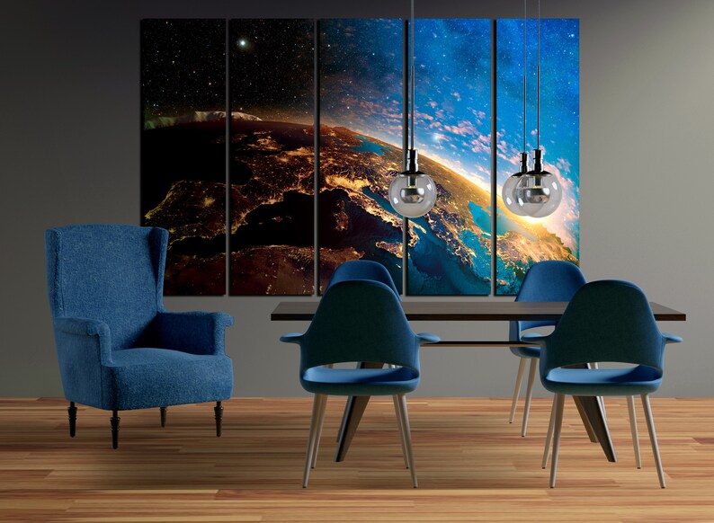 Earth Wall Art Earth From Space Print Space Wall Decor NASA Etsy
