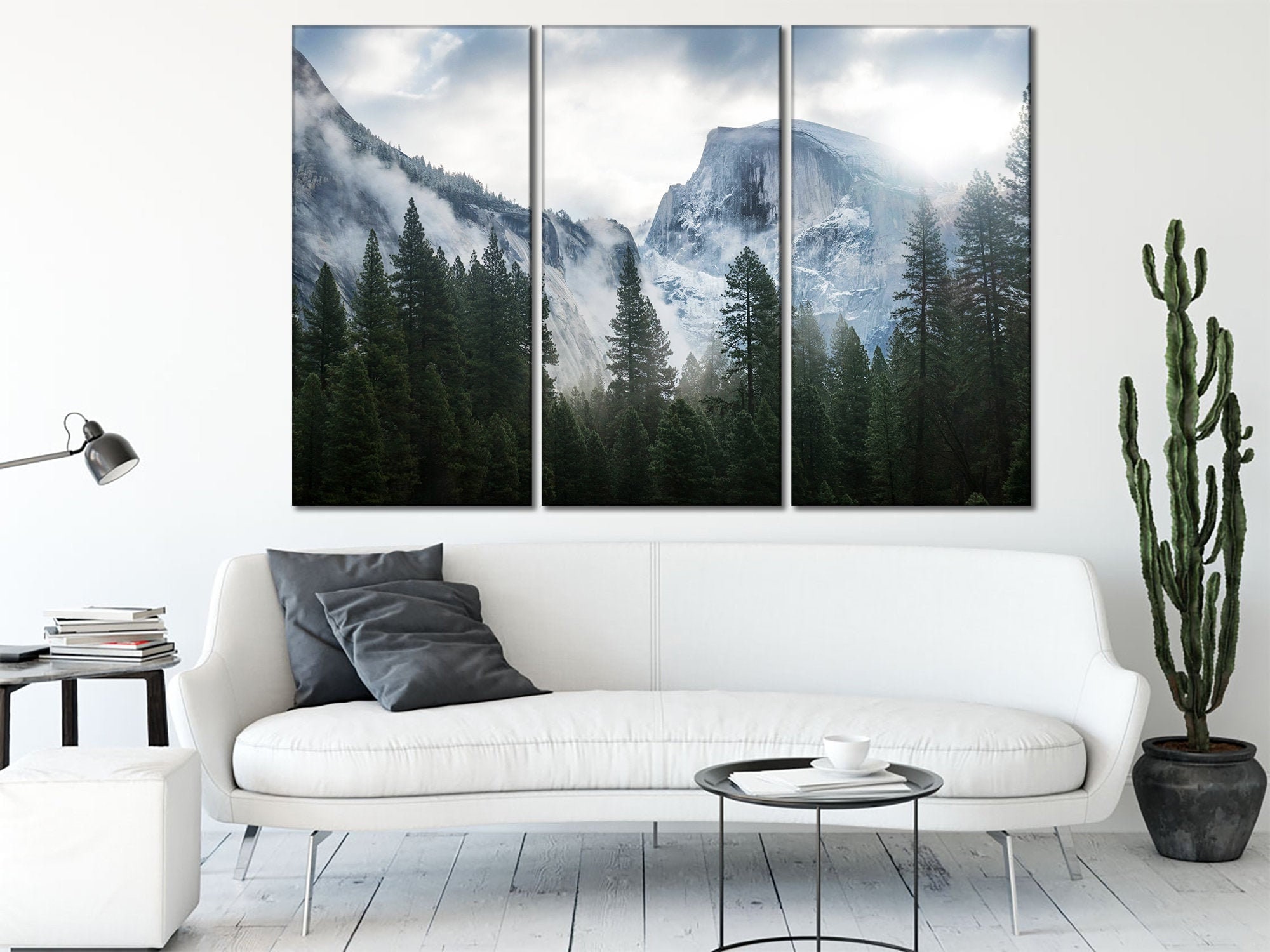 Foggy Forest Wall Art Forest Wall Art Fog in Mountains Canvas Print ...