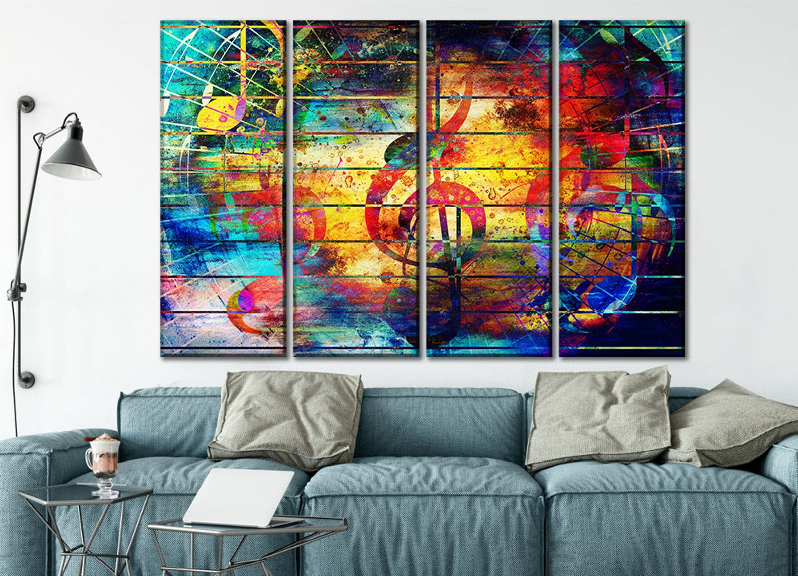 Musical Abstract Canvas Wall Art Abstract Wall Art Print Etsy
