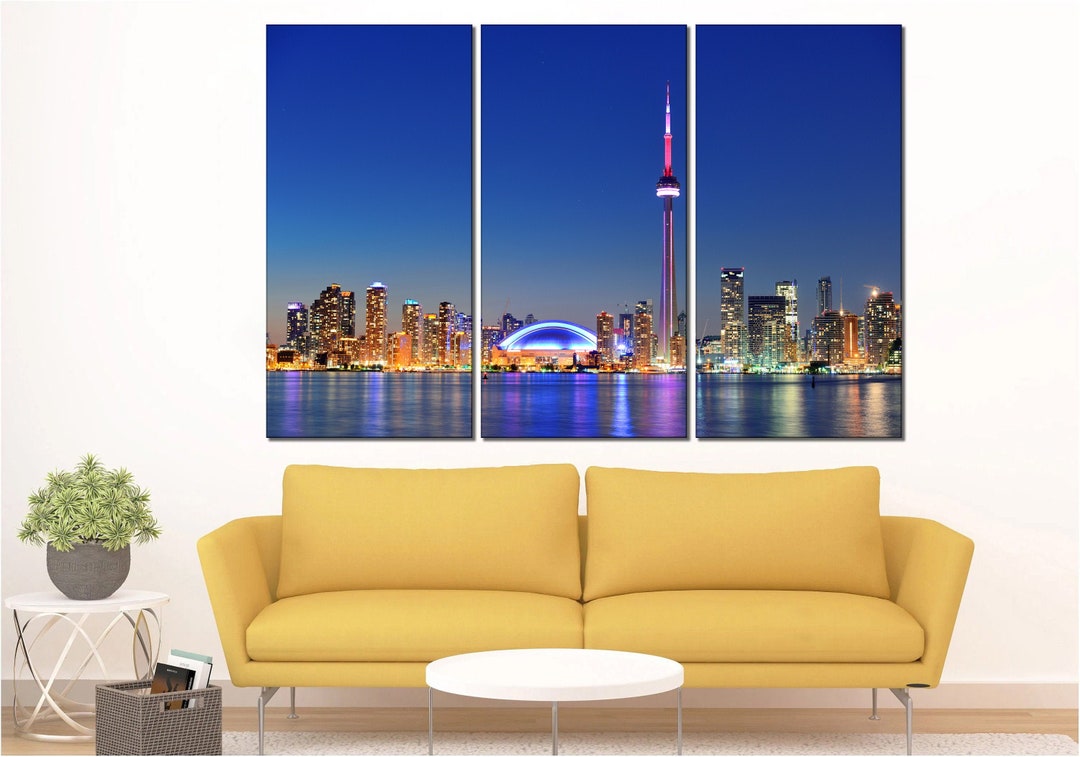 Toronto Wall Art Cityscape Wall Decor Toronto From Lake Ontario Canvas Wall Art Toronto Skyline