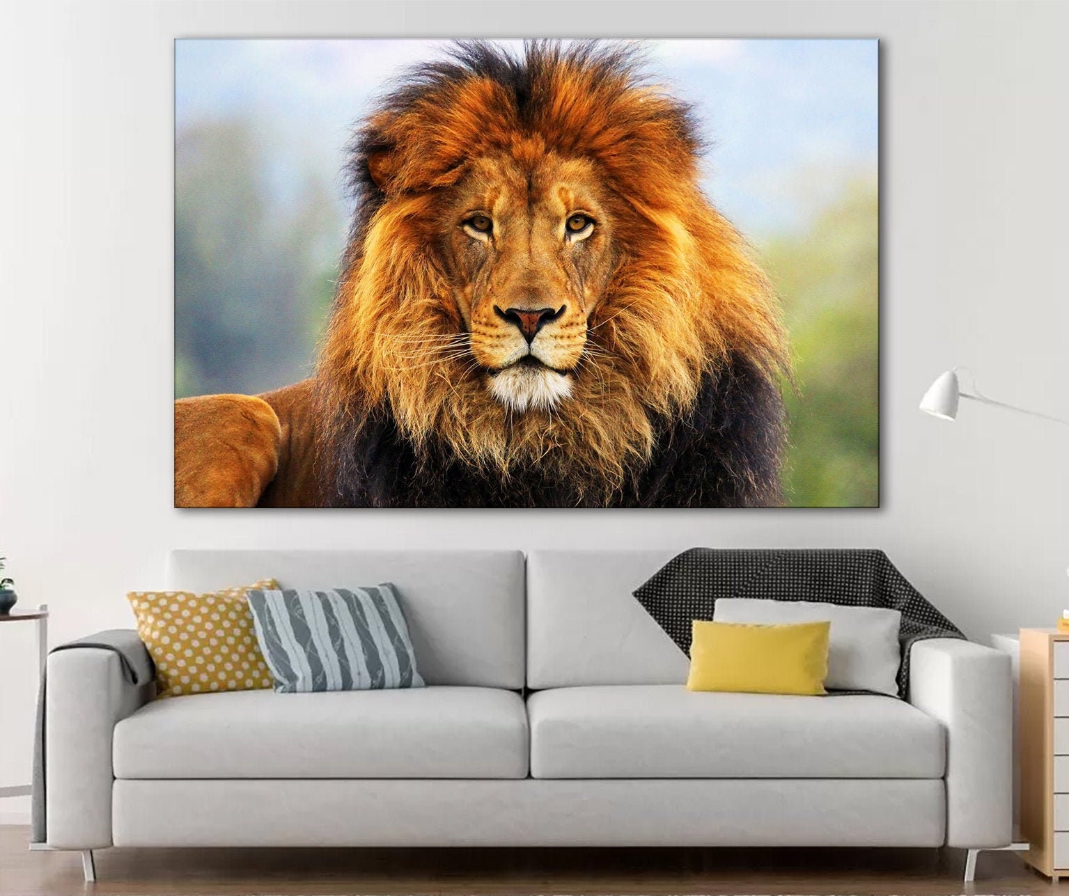 Lion wall art African Lion canvas wall art Art animal canvas Etsy