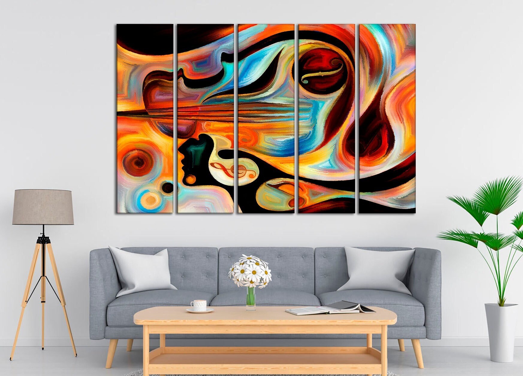 Inner Melody Vivid Abstraction Artwork on Canvas Print Human