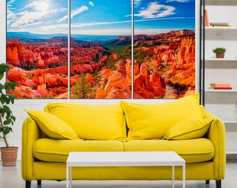 Bryce Canyon Canvas Wall Art – Large Red Rock Landscape Print, Utah National Park Photography, Scenic Nature Wall Décor