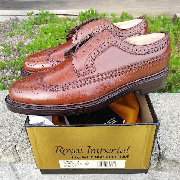 New Vintage Florsheim Royal Imperial Brown 97625 (similar 93602), US 7 E, alse fits 7.5 D