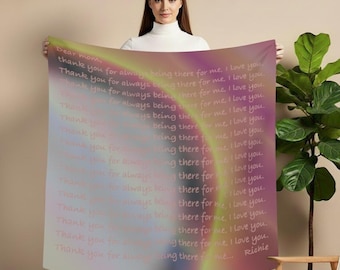 Custom Message Silk Scarf, Personalized Gift, 100% Silk Habotai