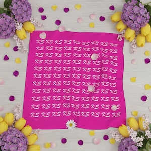 Customized Silk Scarf Gift, Personalized, Your Initials Made Look Like Your Own Luxury Brand, 100% Silk, Any Colour of Font and Scarf