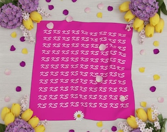 Customized Silk Scarf Gift, Personalized, Your Initials Made Look Like Your Own Luxury Brand, 100% Silk, Any Colour of Font and Scarf