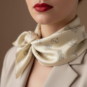 Logo on 100% Silk Scarf, Company Name, Event Accessory, Multiple Logo Display, Any Color of Scarf, Made from JPEG of Logo or Custom Designed