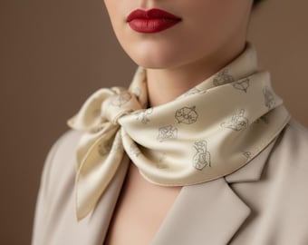 Logo on 100% Silk Scarf, Company Name, Event Accessory, Multiple Logo Display, Any Color of Scarf, Made from JPEG of Logo or Custom Designed