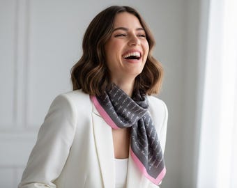 Silk Habotai Scarf, I Love You, French Message
