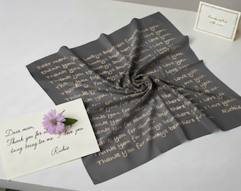 Customized Silk Scarf Gift, Personalized Message on a Scarf, 100% Silk Habotai or non silk Satin Charmeuse, Any Colour of Font and Scarf