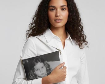 Vegan Leather Crossbody Purse with Photo of Your Child, Logo or Art