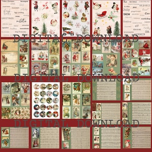 Mega Christmas Junk Journal Digital Kit With Cards, Tags, Sheet Music and Fussy Cuts