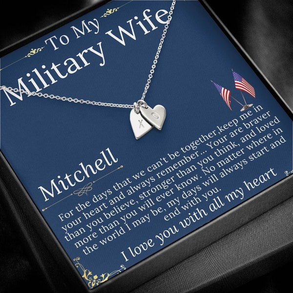 Military Wife's Gift, Soldier To Wife Gift, Military Wife Jewelry Necklace, Valentine's Day Gift for Wife from Husband, Birthday Gift