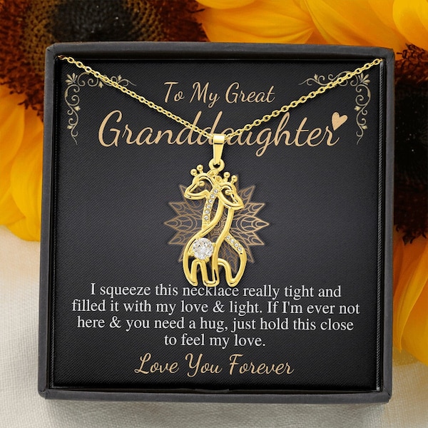 To My Great Granddaughter Gift For Great Granddaughter Birthday Necklace From Great Grandma/Great Grandpa,Granddaughter Christmas Gift #0527