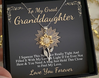 To My Great Granddaughter Gift For Great Granddaughter Birthday Necklace From Great Grandma/Great Grandpa,Granddaughter Christmas Gift #0850