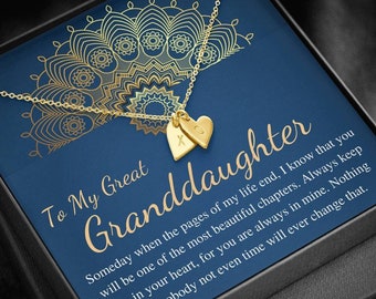 To My Great Granddaughter Gift For Great Granddaughter Birthday Necklace From Great Grandma/Great Grandpa, Christmas Gift for Women #0525