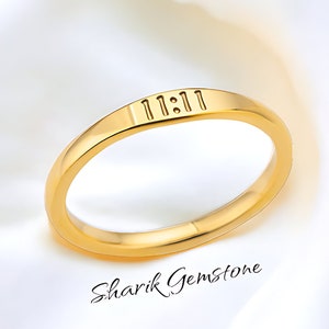 Personalized 1111 Angel Number Ring, 925 Sterling Silver Ring, Lucky Number Ring For Her, Justice Ring, Classic Pinky Ring Birthday Gift