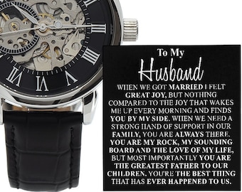Valentine's Day Gift To My Husband, Openwork Watch for Husband and Father of Your Children on His Birthday Gift From Wife, Wrist Watch Gift