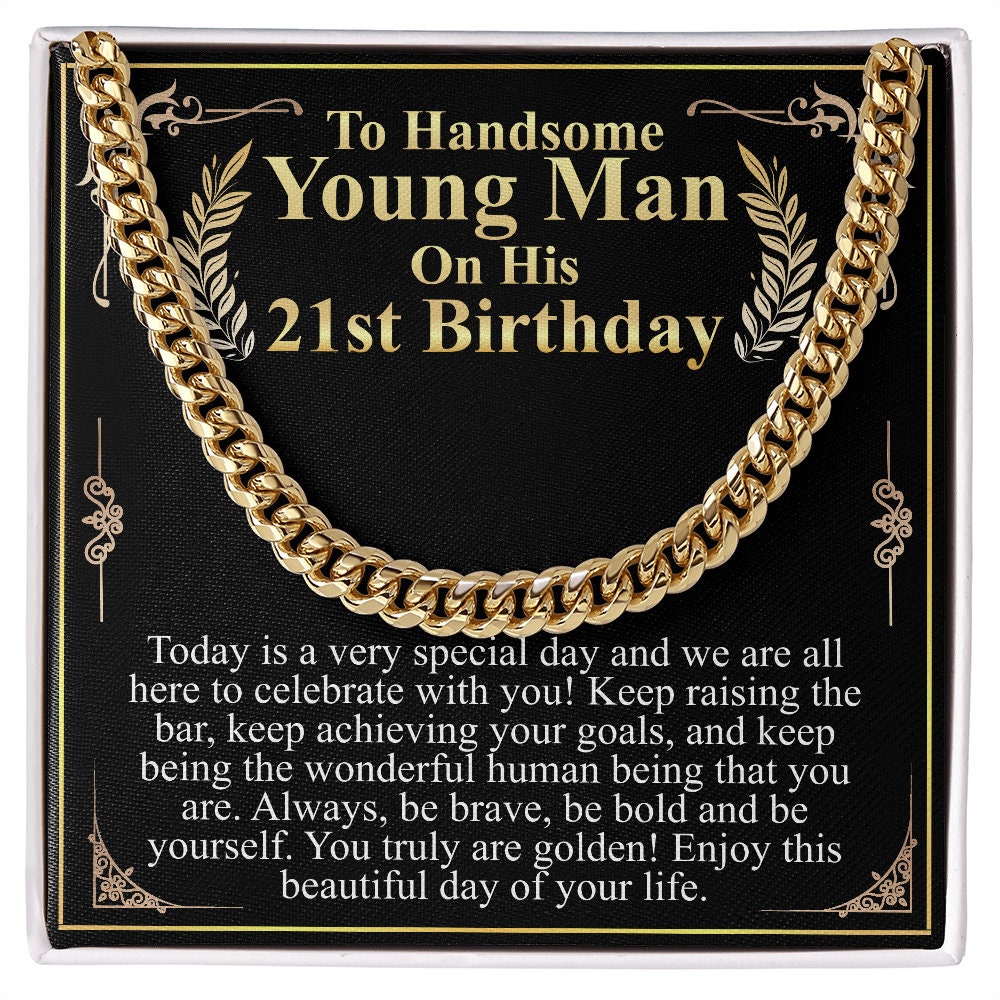 Boyfriend Gift for Birthday, 18th Birthday Gift for Boyfriend With Message,  Chain Gift for Boyfriend Birthday, 18th Birthday Boy Cuban Chain 