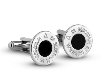 Personalized Cufflinks Gift for Dad/Boyfriend/Husband, Sterling Silver Cufflinks, Engraved Text Groom Cufflinks, Location Cufflinks Gift