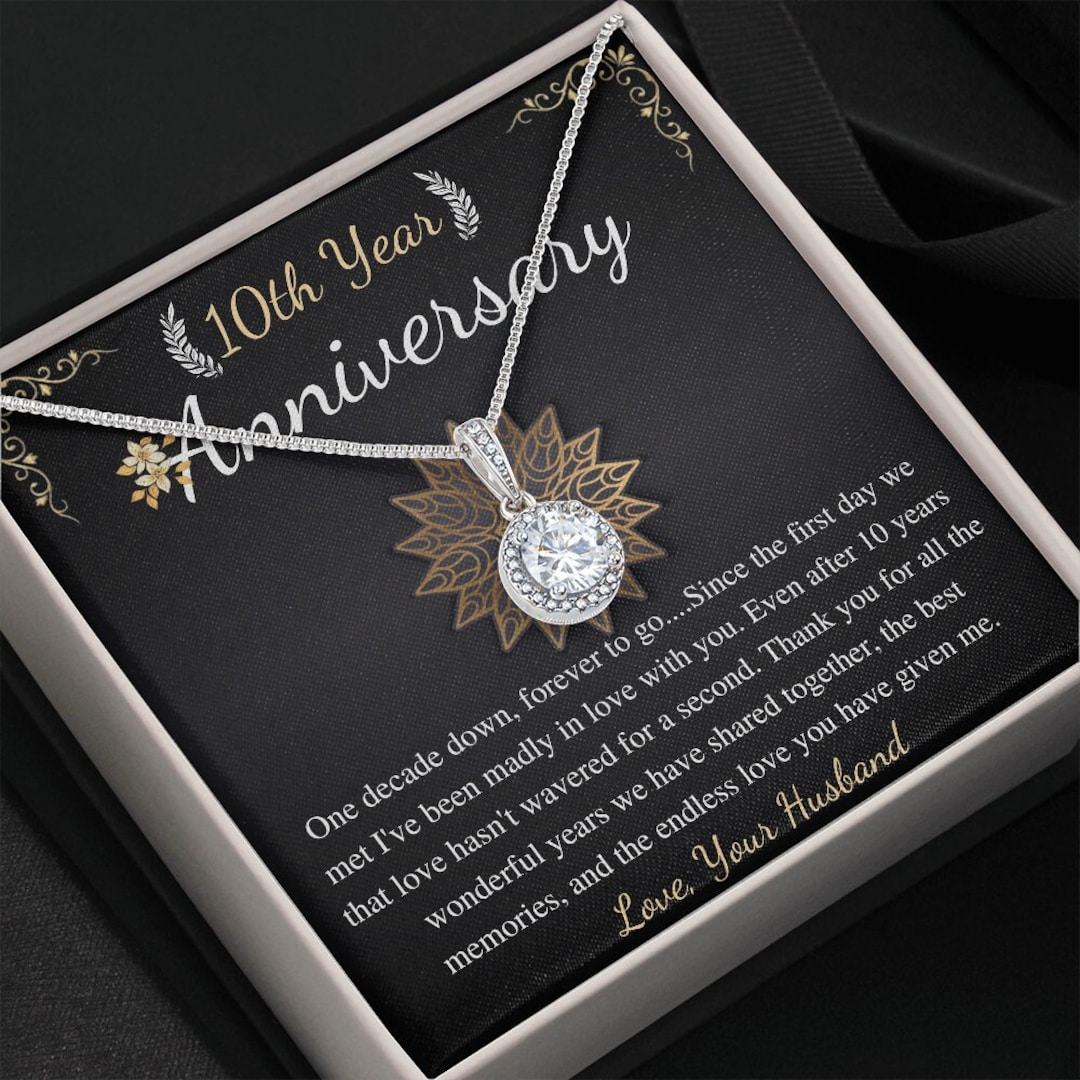 10 Year Anniversary Gifts For Her 10th Anniversary Necklace 10